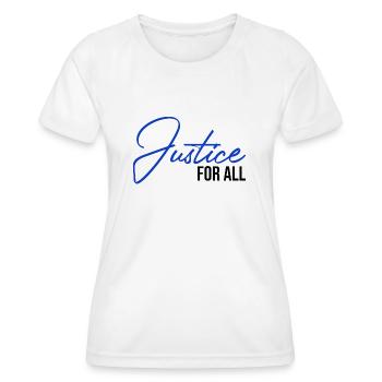 justice for all - Women's Functional T-Shirt - white - Front - AI Model Female 172 dark (172cm)