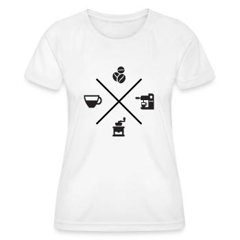 Cafetière espresso cappuccino Barista Coffee - T-shirt sport Femme - blanc - Devant - AI Model Female 172 dark (172cm)