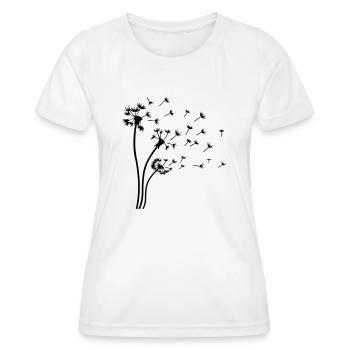 Pusteblume Pusteblumen Schirmchen fliegen Sommer - Frauen Funktions-T-Shirt - Weiß - Vorne - AI Model Female 172 dark (172cm)