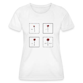 Mohnblume - Frauen Funktions-T-Shirt - Weiß - Vorne - AI Model Female 172 dark (172cm)