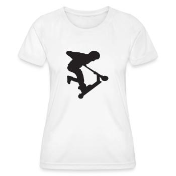 Trick Scooter - Frauen Funktions-T-Shirt - Weiß - Vorne - AI Model Female 172 dark (172cm)