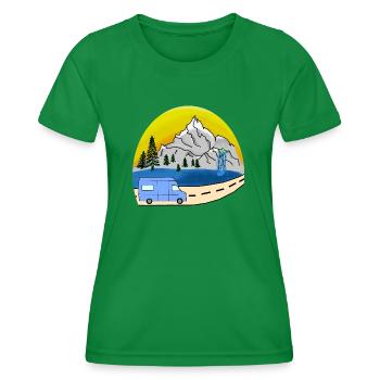 VAN LIFE VANLIFER NOMADS - Women's Functional T-Shirt - kelly green - Front - AI Model Female 172 dark (172cm)