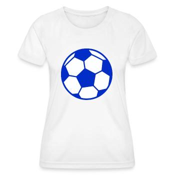 Fussball blau weiß - Frauen Funktions-T-Shirt - Weiß - Vorne - AI Model Female 172 dark (172cm)