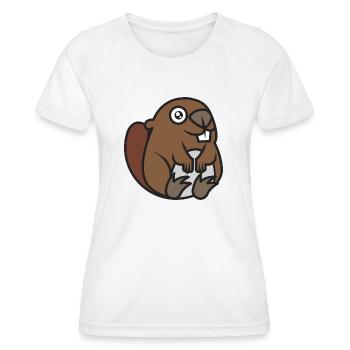 Castor joyeux - T-shirt sport Femme - blanc - Devant - AI Model Female 172 dark (172cm)