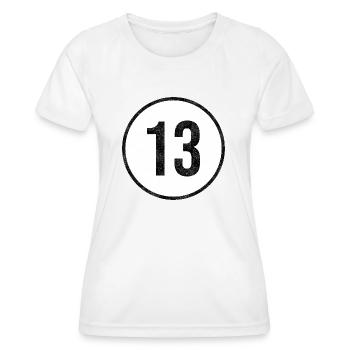 13 - Frauen Funktions-T-Shirt - Weiß - Vorne - AI Model Female 172 dark (172cm)