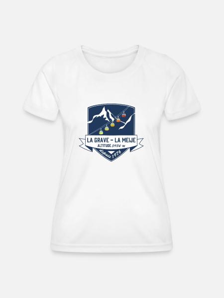 écusson La Grave la Meije leewarddesign - T-shirt sport Femme - blanc