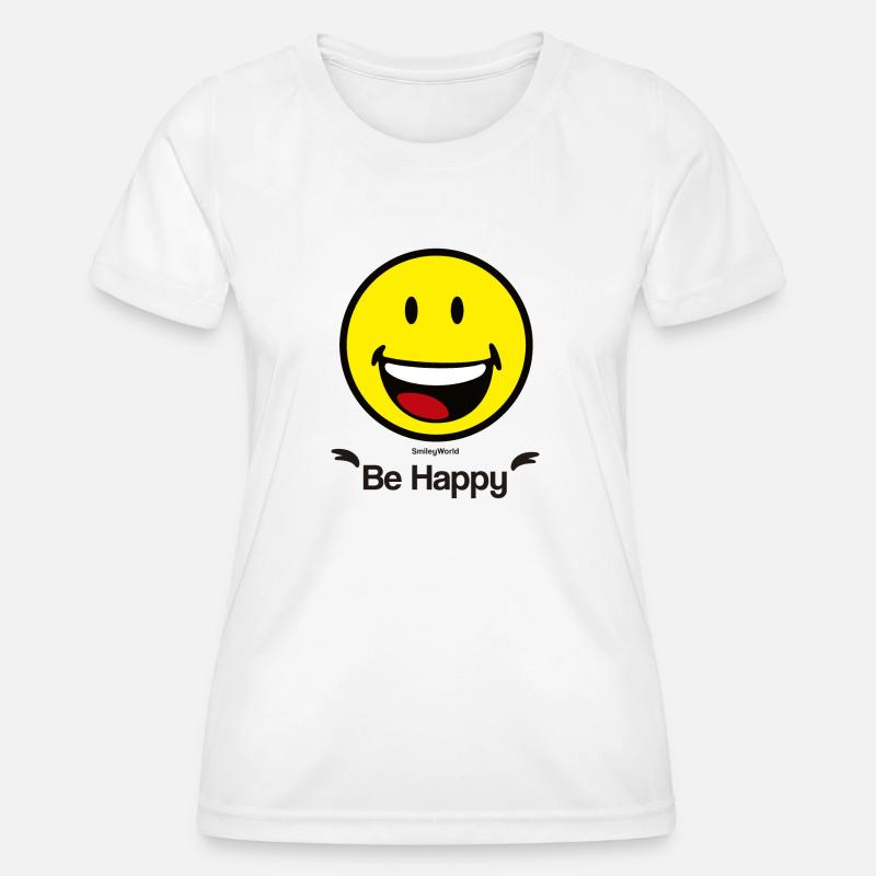 SmileyWorld "Be happy" - Women's Functional T-Shirt - white