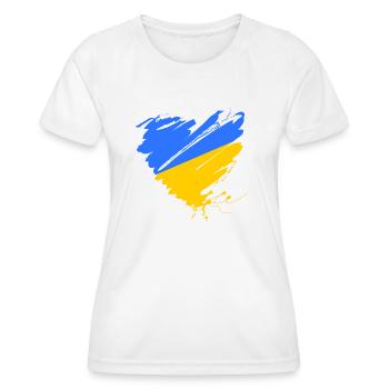 Ukraine Kiew Odessa Europa Grunge Herz Frieden - Frauen Funktions-T-Shirt - Weiß - Vorne - AI Model Female 172 dark (172cm)