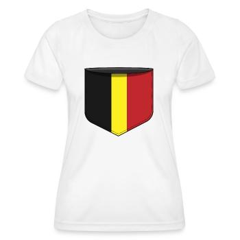 Poche Belgique - T-shirt sport Femme - blanc - Devant - AI Model Female 172 dark (172cm)