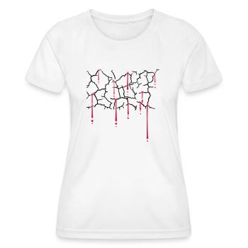 Blood Drops Cracks Pattern - Women's Functional T-Shirt - white - Front - AI Model Female 172 dark (172cm)