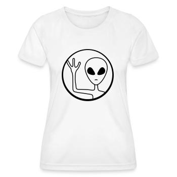 Circle Alien waves friendly - Women's Functional T-Shirt - white - Front - AI Model Female 172 dark (172cm)
