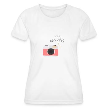 Cliquez sur cliquez sur cliquez - T-shirt sport Femme - blanc - Devant - AI Model Female 172 dark (172cm)