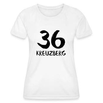 36 kreuzberg black - Frauen Funktions-T-Shirt - Weiß - Vorne - AI Model Female 172 dark (172cm)
