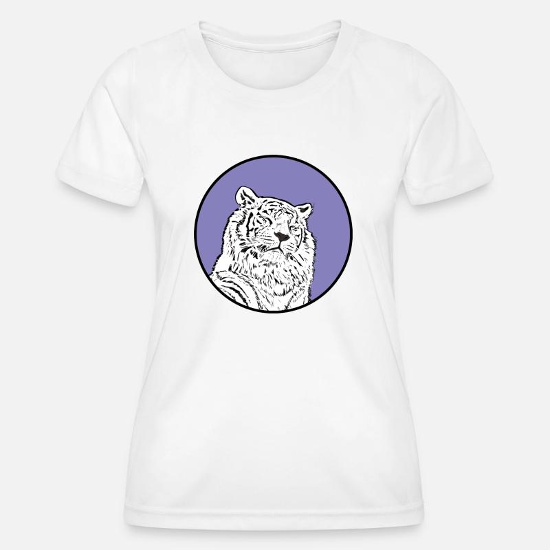 White tiger portrait - Women's Functional T-Shirt - white
