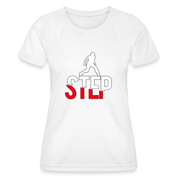 STEP - Women's Functional T-Shirt - white - Front - AI Model Female 172 dark (172cm)