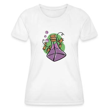 Ein Glas lila Gift mit Herbstlaub - Frauen Funktions-T-Shirt - Weiß - Vorne - AI Model Female 172 dark (172cm)