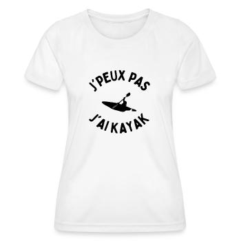j'peux pas j'ai kayak - T-shirt sport Femme - blanc - Devant - AI Model Female 172 dark (172cm)