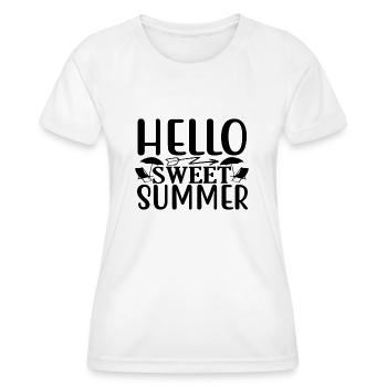 bonjour doux été - T-shirt sport Femme - blanc - Devant - AI Model Female 172 dark (172cm)