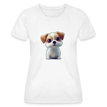 Welpe 1 - Frauen Funktions-T-Shirt - Weiß - Vorne - AI Model Female 172 dark (172cm)