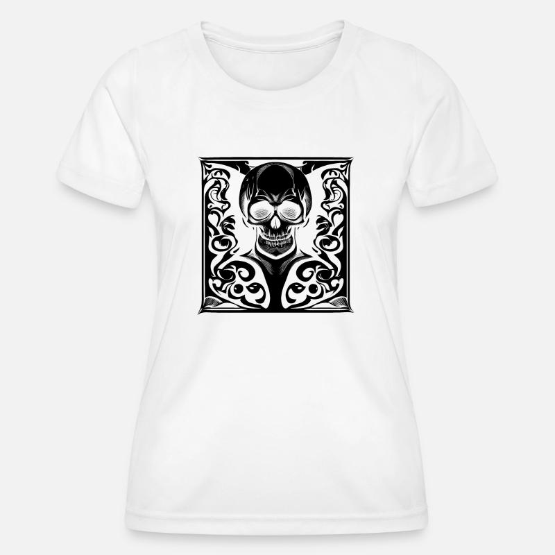 Halloween or horror skull - Women's Functional T-Shirt - white