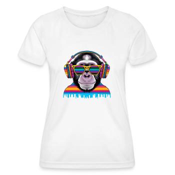 Eye-catcher monkey with headphones and sunglasses - Women's Functional T-Shirt - white - Front - AI Model Female 172 dark (172cm)