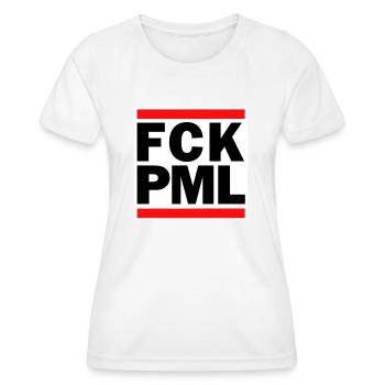 FCK PML Weißer Hintergrund - Frauen Funktions-T-Shirt - Weiß - Vorne - AI Model Female 172 dark (172cm)