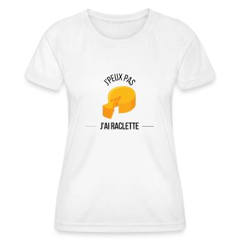 J'peux pas j'ai raclette. - T-shirt sport Femme - blanc - Devant - AI Model Female 172 dark (172cm)