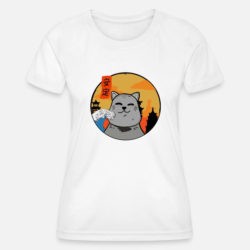 Relaxing Cat - Women's Functional T-Shirt - white