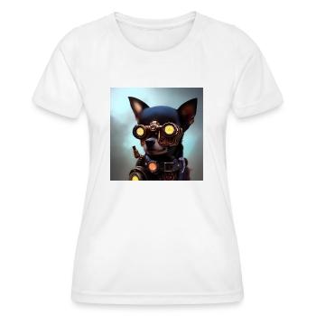 Steampunk Chihuahua with futuristic glasses - Women's Functional T-Shirt - white - Front - AI Model Female 172 dark (172cm)