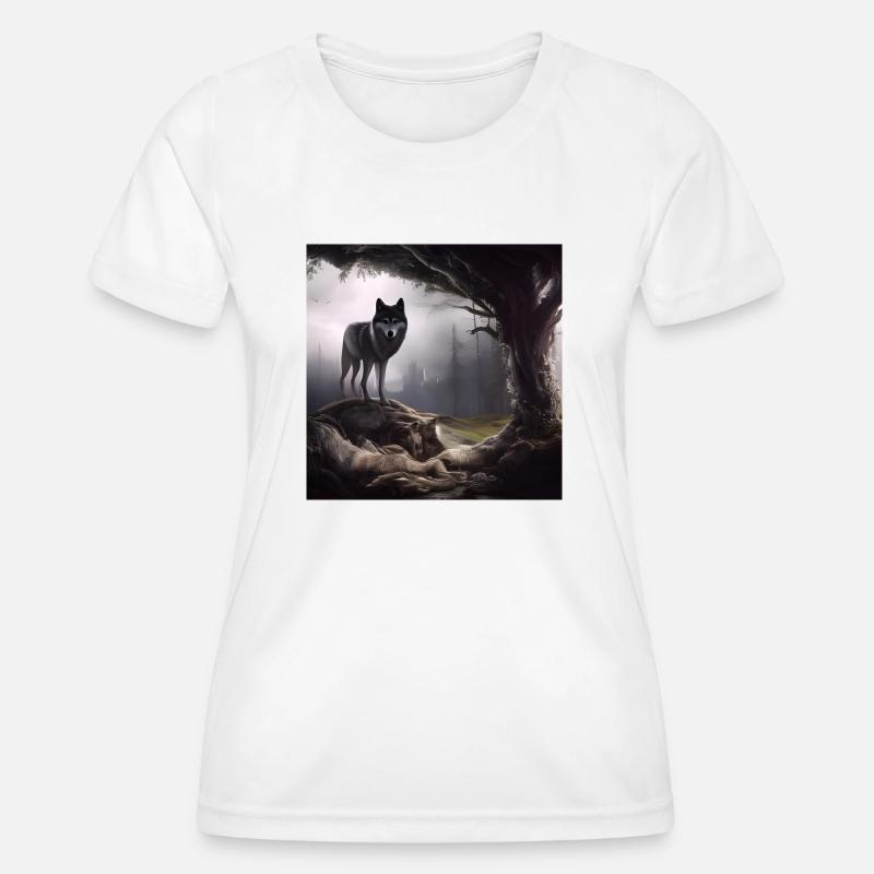 Wolf in the forest - Women's Functional T-Shirt - white