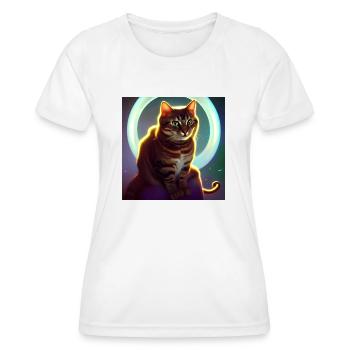 The Universe Cat - Women's Functional T-Shirt - white - Front - AI Model Female 172 dark (172cm)