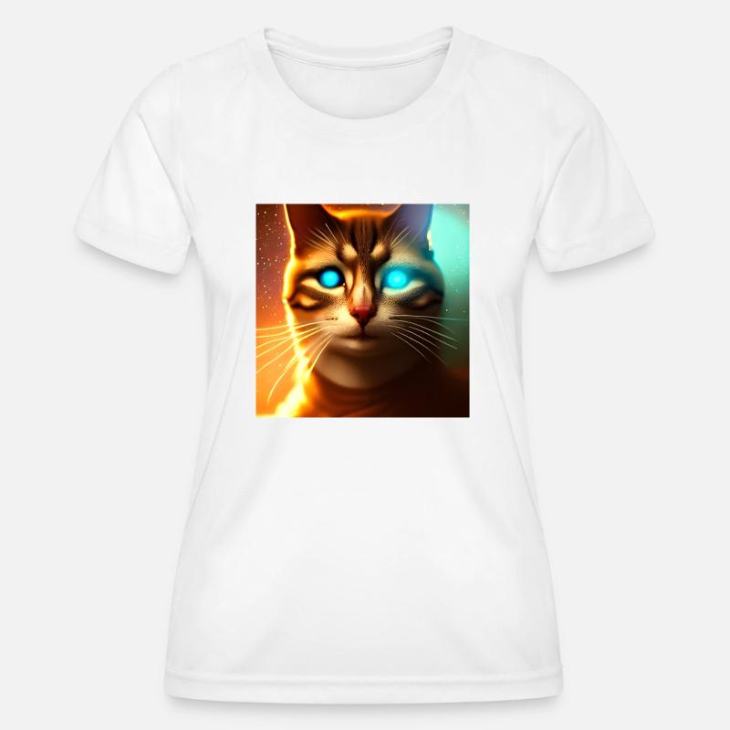 The Universe Cat - Women's Functional T-Shirt - white