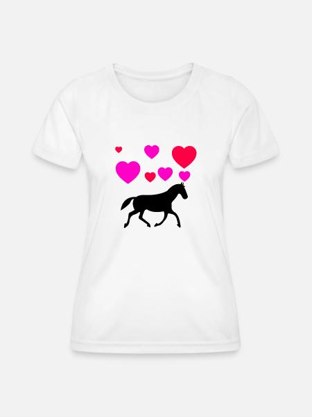 Pferd - Frauen Funktions-T-Shirt - Weiß