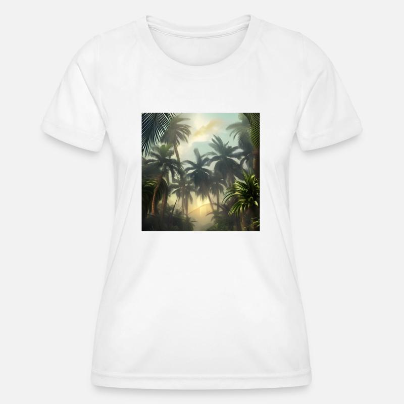 Jungle with palm trees - Women's Functional T-Shirt - white