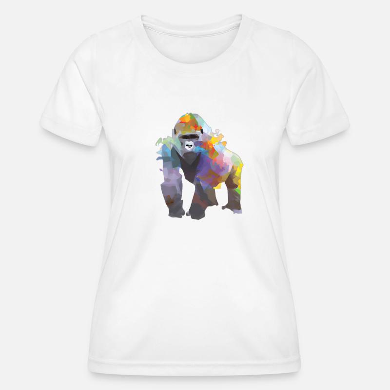 Abstract Pride and Power Gorilla - Women's Functional T-Shirt - white