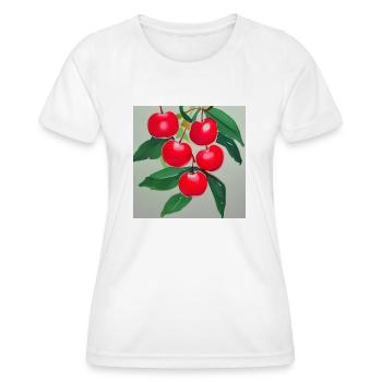 Winter cherry art - Women's Functional T-Shirt - white - Front - AI Model Female 172 dark (172cm)
