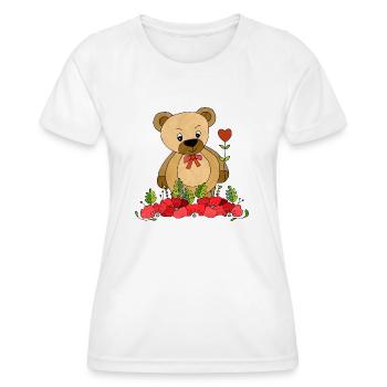 Teddybär - Frauen Funktions-T-Shirt - Weiß - Vorne - AI Model Female 172 dark (172cm)