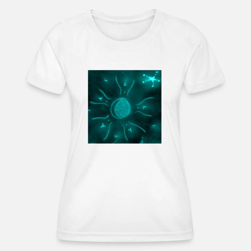 BLUE STARRY MOON - Women's Functional T-Shirt - white