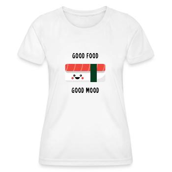 Good food good mood bonne nourriture bonne humeur - T-shirt sport Femme - blanc - Devant - AI Model Female 172 dark (172cm)