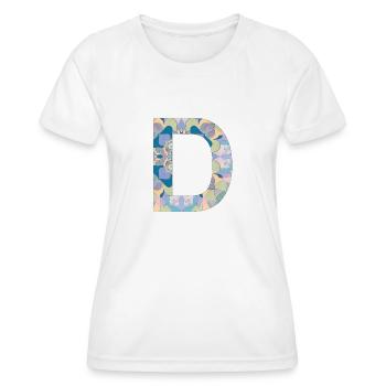 Lettre D en mandala - T-shirt sport Femme - blanc - Devant - AI Model Female 172 dark (172cm)