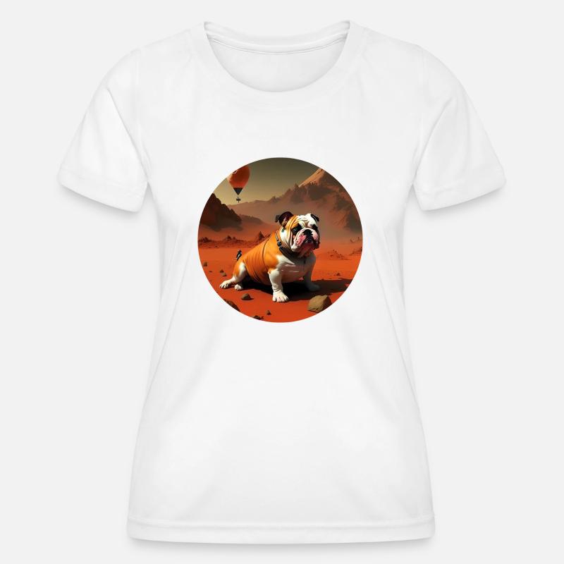 Bulldog on Mars - Women's Functional T-Shirt - white