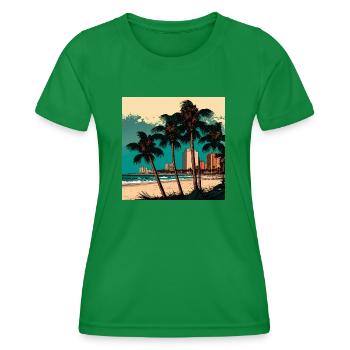 Miami, Japan Art Style - Frauen Funktions-T-Shirt - Kelly Green - Vorne - AI Model Female 172 dark (172cm)