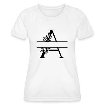 lettre a floral personnalisé - T-shirt sport Femme - blanc - Devant - AI Model Female 172 dark (172cm)