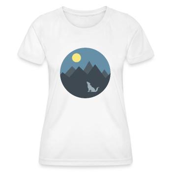 Landschaft Nachtsonne Mond Berge Natur - Frauen Funktions-T-Shirt - Weiß - Vorne - AI Model Female 172 dark (172cm)