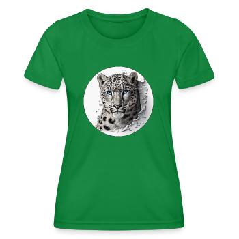 Un léopard des neiges en voie de disparition - T-shirt sport Femme - vert - Devant - AI Model Female 172 dark (172cm)