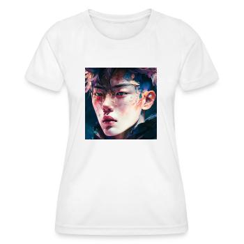 Crystalline Asian K-Pop Idol - T-shirt sport Femme - blanc - Devant - AI Model Female 172 dark (172cm)
