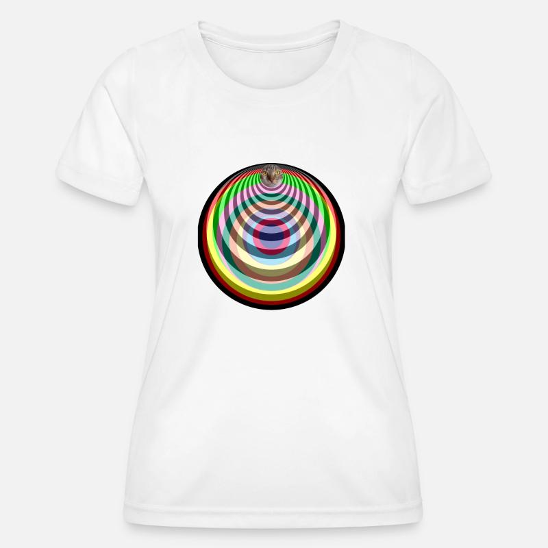 Pop Art psychedelic cat - Women's Functional T-Shirt - white