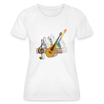Guitare - T-shirt sport Femme - blanc - Devant - AI Model Female 172 dark (172cm)