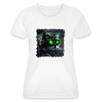 Les chats ont une vision nocturne naturelle - T-shirt sport Femme - blanc - Devant - AI Model Female 172 dark (172cm)