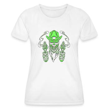 Cowboy Lustiger Cowboyhut Wild Western Country - Frauen Funktions-T-Shirt - Weiß - Vorne - AI Model Female 172 dark (172cm)